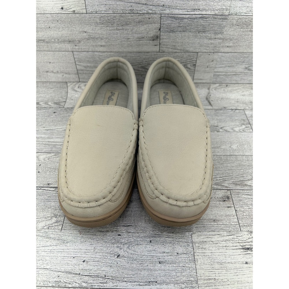 My Slippers My Pillow Women Size 7 Leather Moccasin Slippers Cream 74468-03 - Picture 4 of 16